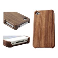 one-piece black walnut wood case cover for iphone 4/4S