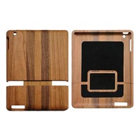 cherry and black walnut strip wood case for ipad2 / new ipad