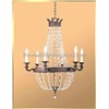 680W830H-Antique Bronze Metal Branch Glass Candle Shape Modern Crystal Pendant Lamp