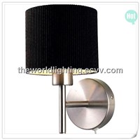 BL1587-Chrome Steel Stand Black Fabric Cover Bathroom Vanity Light