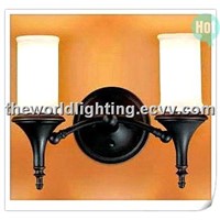BL50822-Black Cylindrical Glass Bathroom Light with 2 Lamps