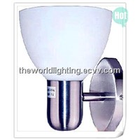 BL51921-Chrome Steel Branch Blue Glass Bowl Shape Bathroom Wall Light