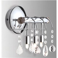 BL6001-Chrome Metal Stand Crystal Decoration Modern Simple Bathroom Vanity Light with3 Bulb