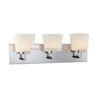 BL6009-Chrome Metal Stand Glass Cover Modern Bathroom Vanity Light with 3 Bulbs China