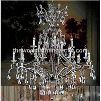 CHTC2005-2012 Chrome Metal Stand Glass Candle Shape Decoration Classical Crystal Chnadelier