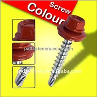 Hex flange head self-drilling screw with EPDM washer
