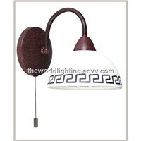 SWL-1025-Black Iron Branch &amp;amp; Glass Reverse Bowl Bathroom Wall Light