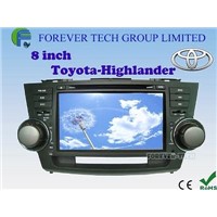 8&amp;quot; Toyota HIGHLANDER special use Double din DVD with GPS Touch screen Free map