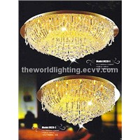 (9028-1-2) Elegant Golden Glass Decoration Comtemporary Crystal Pendant Lamp