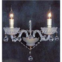 AQ0198 2w-Blue Glass Candle Crystal Decoraion Wall Lamp