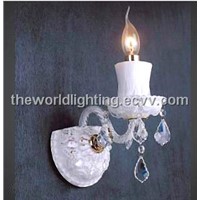 AQ0202 1w-2012New Style White Glass Candle Crystal Decoration Wall Lamp