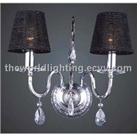 (AQ0209 2w) Black Fabric Cover Crystal Decoration Wall Lamp/Crystal Lamp