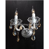 (AQ0285-2W) Hot Selling Candle Shape Crystal Decoration Glass Wall Lamp