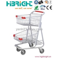 Amercian style shopping trolley with two tiers