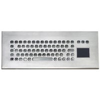 Anti-Vandal Metal Desk Top Keyboard with Trackball for Kiosk (X-BP71D-S)