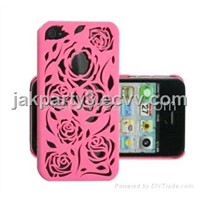 Beautiful Piercing Rose Flower Pattern Back Case Cover for iPhone 4/iPhone4S