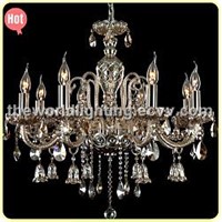 (CHGC0255-8)2012 Hot Red Wine Color Glass Candle Shape Crystal Classical Chandelier China