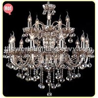 (CHGC0262-10+5) 2012 Hot Red Wine Color Glass Candle Shape Crystal Classical Chandelier
