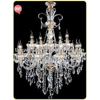 (CHGC0265-10+5) White Wine Transparent Color Glass Candle Shape Crystal Classical Chandelier