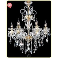 (CHGC0265-6) 2012White Wine Transparent Color Glass Candle Shape Crystal Classical Chandelier