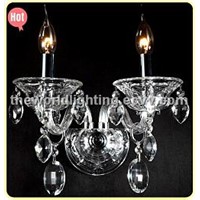 White Wine Transparent Color Glass Candle Shape Crystal Classical Wall Lamp China (CHGC0268-2w)