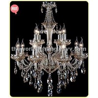 Champagne Transparent Color Glass Candle Shape Crystal Classical Chandelier/Ceiling Light