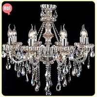 (CHGC0270-8) 2012 Champagne Transparent Color Glass Candle Shape Crystal Classical Chandelier
