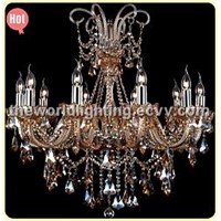 (CHGC0272-10)Amber Glass Candle Shape Crystal Classical Chandelier China