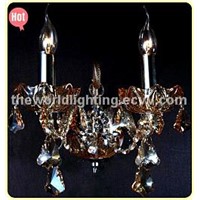 (CHGC0272-2w)Amber Glass Candle Shape Crystal Classical Wall Lamp China