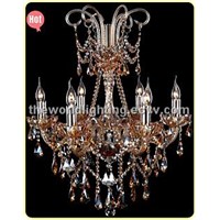Amber Glass Candle Shape Crystal Classical Chandelier China (CHGC0272-6)
