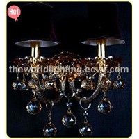 Amber Glass Candle Shape Crystal Classical Wall Lamp China (CHGC0274-2w)