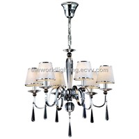 CHMC2009-2012 Hot Chrome Metal Stand Fabric Cover Glass Decoration Modern Crystal Chnadelier China
