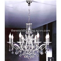 CHTC2008-2012 Chrome Metal Stand Glass Candle Shape Decoration Classical Crystal Chnadelier China