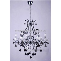 CHTC2012 Chrome Metal Stand Glass Candle Shape Decoration Classical Crystal Chnadelier