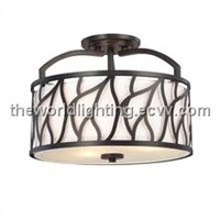 Black Iron Stand Metal Flower Decoration Fabric Cover Modern Simple Ceiling Light China (CL012)