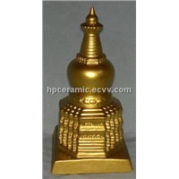 Ceramic Golden Tower, Trophy, Awards,Interior Decoration