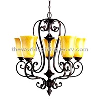 European Transitional Yellow Glass Chandelier in China (D10997-5)