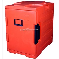 Front loading insulated food pan carrier