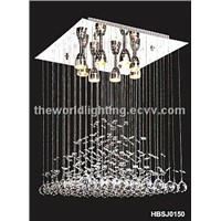 HBSJ0150-2012 Hot Selling Chrome Metal Stand Glass Decoration Modern Crystal Pendant Lamp China