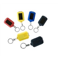 Keychain Portable 3 LED Flashlight Solar Powered Black/Yellow/Blue/Red/White