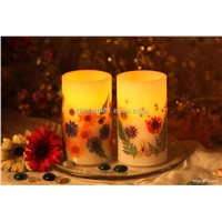 LED candle with flower  decoration