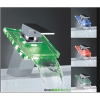 LED waterfall glass Basin faucet DH016