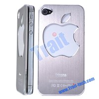 New Electron Glowing Flash Light Aluminium Brushed Back Cover for iPhone 4/iPhone 4S (Silver)