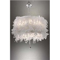 PLMC213- White Feather Decoration Modern Crystal Pendant Lamp China