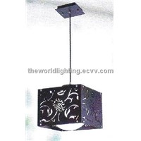 SPL1526-Blue Metal Decoration Cover Simple Glass Kitchen Pendant Lamp