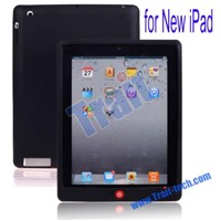 Simple Soft Silicone Case Cover for The New iPad (Black)