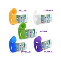 Speaker for iPhone 4S/4, Silicone Material, Horn Design, Various Colors Available