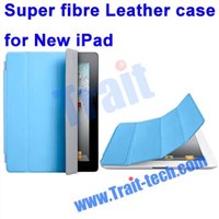Super Slim Fibre Leather Smart Cover for New iPad / iPad 2 (Blue)