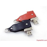 Swivel leather USB flash drive , Rotary leather USB Pen drive
