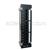 UTP Cat.5e Patch Panel, 12 Port, Wall-Mounted type
